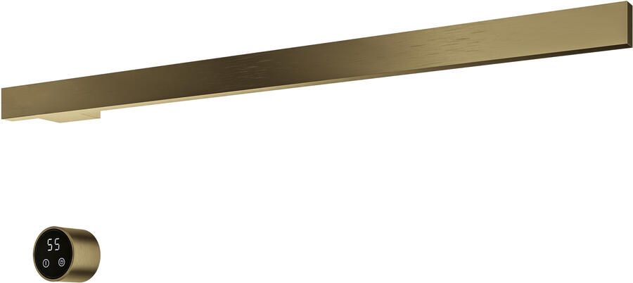Hotbath &MORE set van 1 rails RAS80 SQUARE 80 cm met separate schakelaar en inbouw element Geborsteld Messing PVD (RAS80-1BBP)