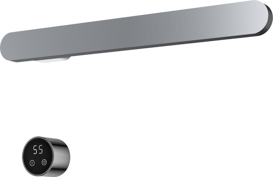 Hotbath &MORE set van 1 rails RASS50 SOFT SQUARE 50 cm met separate schakelaar en inbouw element Chroom (RASS50-1CR)