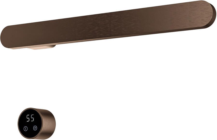 Hotbath &MORE set van 1 rails RASS50 SOFT SQUARE 50 cm met separate schakelaar en inbouw element Tuscan Bronze (RASS50-1TB)