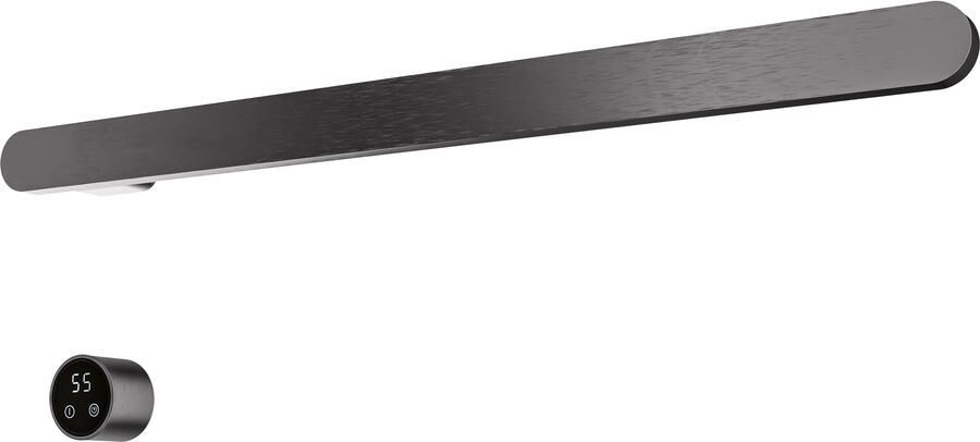 Hotbath &MORE set van 1 rails RASS80 SOFT SQUARE 80 cm met separate schakelaar en inbouw element Geborsteld Gunmetal PVD (RASS80-1BGP)