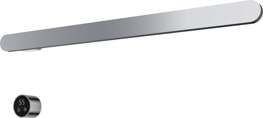 Hotbath &MORE set van 1 rails RASS80 SOFT SQUARE 80 cm met separate schakelaar en inbouw element Chroom (RASS80-1CR)