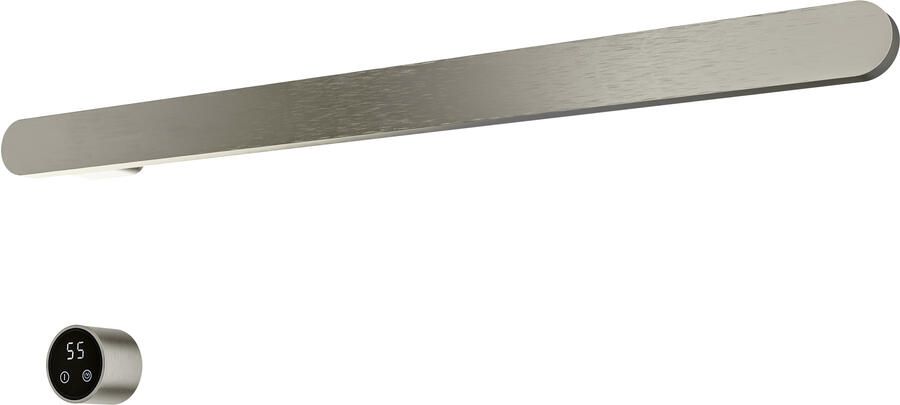 Hotbath &MORE set van 1 rails RASS80 SOFT SQUARE 80 cm met separate schakelaar en inbouw element Geborsteld Nikkel (RASS80-1GN)