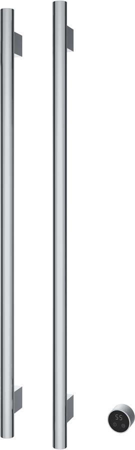 Hotbath &MORE set van 2 rails RARV135 ROUND135 cm met separate schakelaar en inbouw element Chroom (RARV135-2CR)