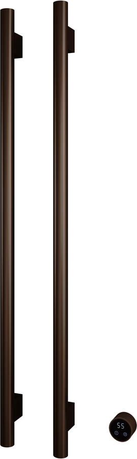 Hotbath &MORE set van 2 rails RARV135 ROUND135 cm met separate schakelaar en inbouw element Tuscan Bronze (RARV135-2TB)