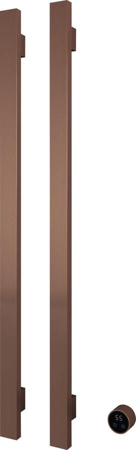 Hotbath &MORE set van 2 rails RASV135 SQUARE135 cm met separate schakelaar en inbouw element Geborsteld Koper PVD (RASV135-2BCP)