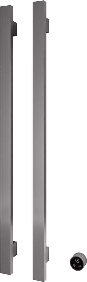 Hotbath &MORE set van 2 rails RASV135 SQUARE135 cm met separate schakelaar en inbouw element Geborsteld Gunmetal PVD (RASV135-2BGP)
