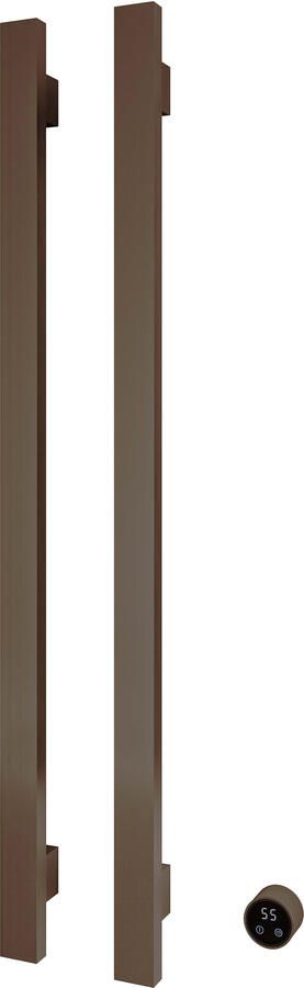 Hotbath &MORE set van 2 rails RASV135 SQUARE135 cm met separate schakelaar en inbouw element Tuscan Bronze (RASV135-2TB)