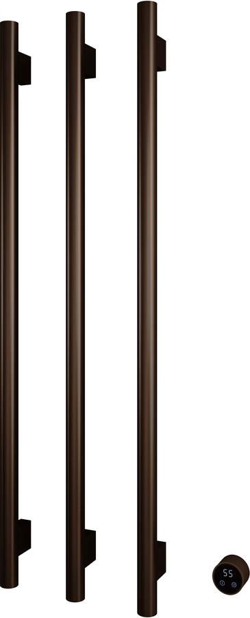 Hotbath &MORE set van 3 rails RARV135 ROUND135 cm met separate schakelaar en inbouw element Tuscan Bronze (RARV135-3TB)