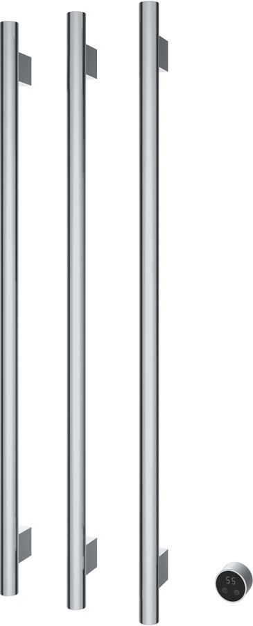 Hotbath &MORE set van 3 rails RARV135 ROUND135 cm met separate schakelaar en inbouw element Chroom (RARV135-3CR)