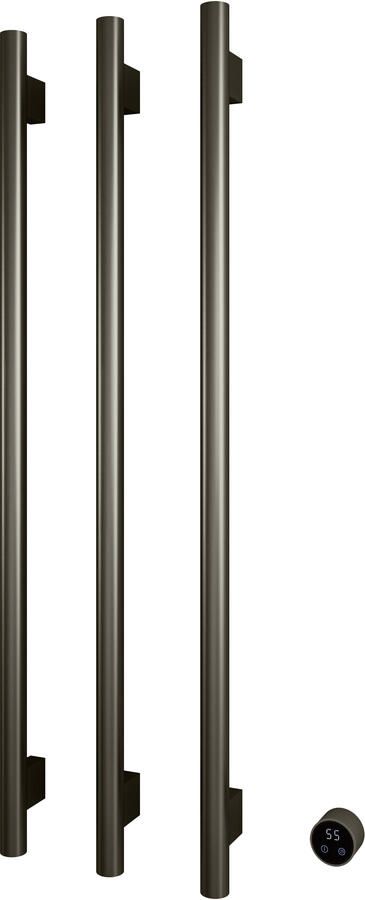 Hotbath &MORE set van 3 rails RARV135 ROUND135 cm met separate schakelaar en inbouw element Geborsteld Nikkel (RARV135-3GN)