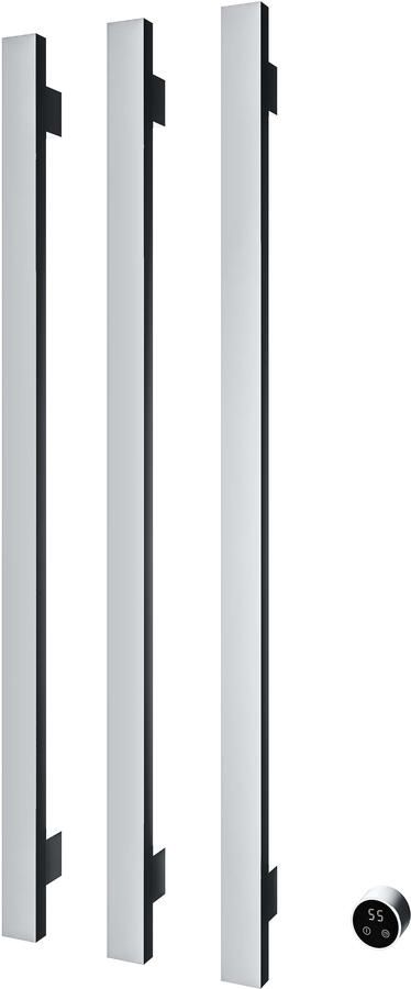 Hotbath &MORE set van 3 rails RASV135 SQUARE135 cm met separate schakelaar en inbouw element Chroom (RASV135-3CR)