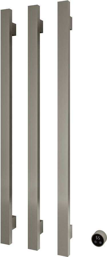 Hotbath &MORE set van 3 rails RASV135 SQUARE135 cm met separate schakelaar en inbouw element Geborsteld Nikkel (RASV135-3GN)