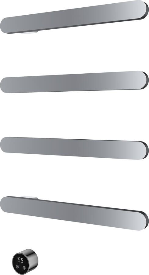 Hotbath &MORE set van 4 rails RASS50 SOFT SQUARE 50 cm met separate schakelaar en inbouw element Chroom (RASS50-4CR)