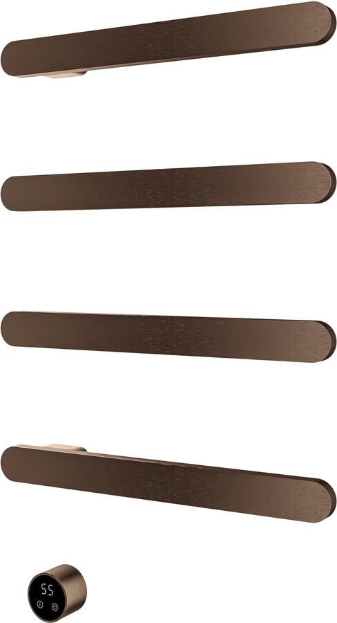 Hotbath &MORE set van 4 rails RASS50 SOFT SQUARE 50 cm met separate schakelaar en inbouw element Tuscan Bronze (RASS50-4TB)