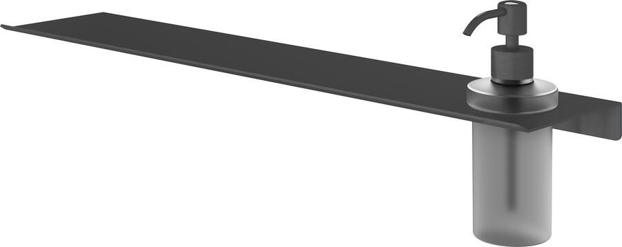 Hotbath &MORE Zeepdispenser glas voor planchet serie Geborsteld zwart PVD SHA09MBP