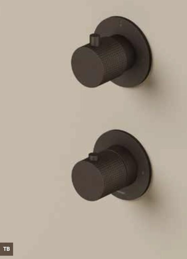 Hotbath GUY Afbouwdeel Inbouw thermostaat met 2-we 2-weg stop-omstel Tuscan Bronze