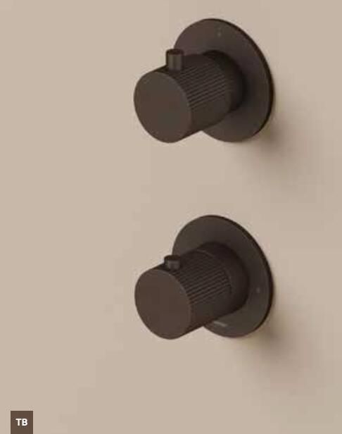 Hotbath GUY Afbouwdeel Inbouw thermostaat met 2-we 2-weg stop-omstel Tuscan Bronze
