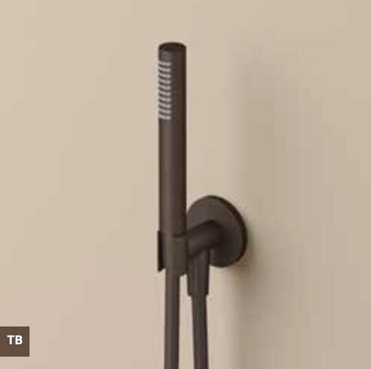 Hotbath GUY Handdouche met wandsteun + uitlaat en doucheslang 1 5 mtr tbv inbouwkraan Tuscan Bronze (M445TB)