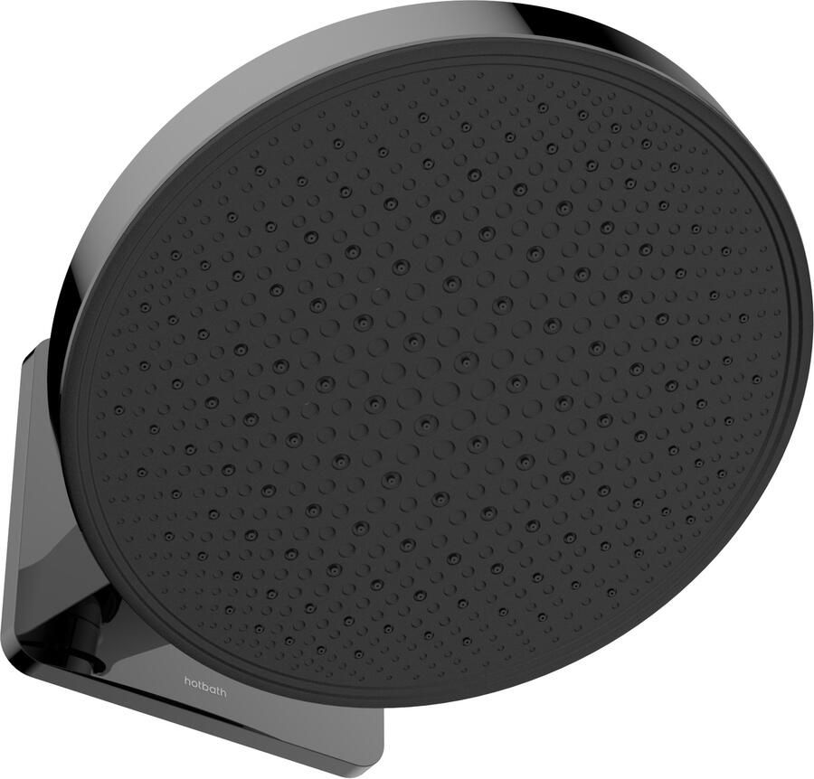 Hotbath Hoofddouche Cobber 1-F opbouw 300mm Kantelbare Wandarm Gepolijst Zwart