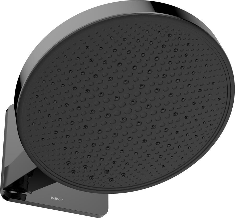 Hotbath &MORE Hoofddouche 30cm inbouw rond met box 2 functies Gepolijst zwart PVD M620PBP