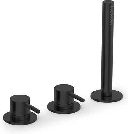 Hotbath Inbouw Badrandcombinatie Cobber Met 2-weg Omstel Geborsteld Zwart PVD (incl. Handdouche)