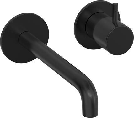 Hotbath COBBER Afbouwdeel tbv Inbouw wastafelkraan 18cm uitloop MBP Geborsteld zwart PVD CB105EXT18MBP