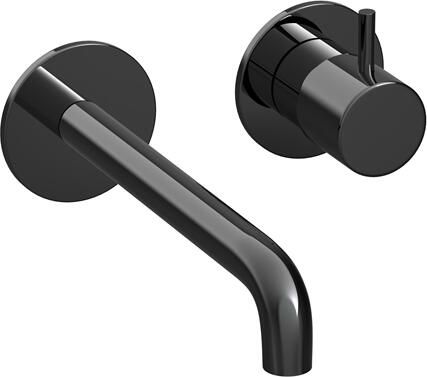 Hotbath COBBER Afbouwdeel tbv Inbouw wastafelkraan 18cm uitloop PBP Gepolijst zwart PVD CB105EXT18PBP