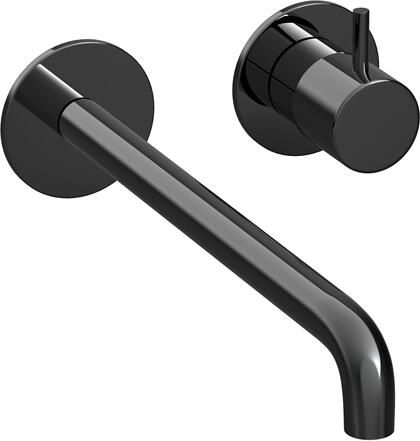 Hotbath COBBER Afbouwdeel tbv Inbouw wastafelkraan 25cm uitloop PBP Gepolijst zwart PVD CB105EXT25PBP