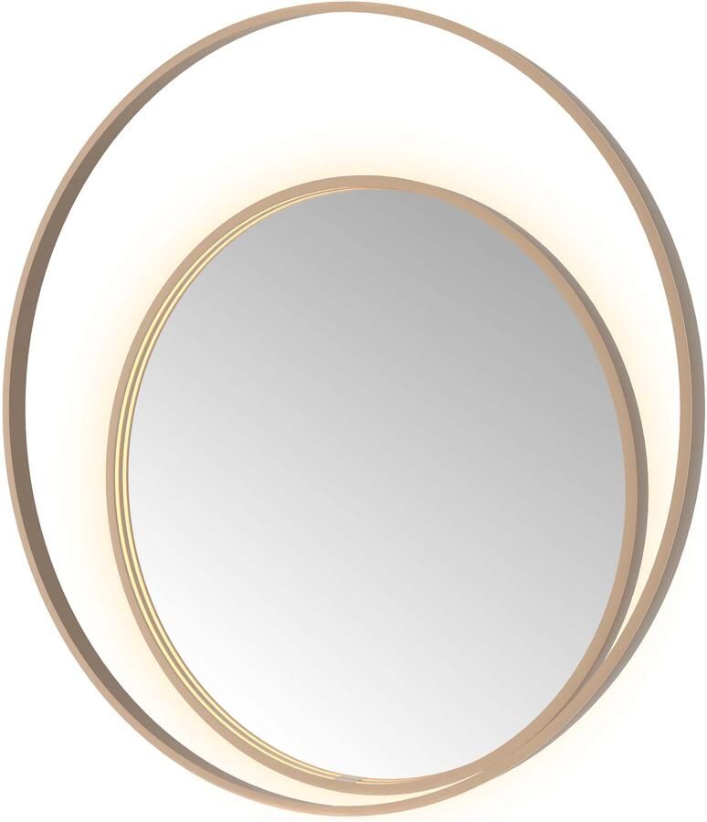 Hotbath Spiegel &MORE 100x100 cm LED-Verlichting Spiegelverwarming Rond Deco Geborsteld Koper PVD