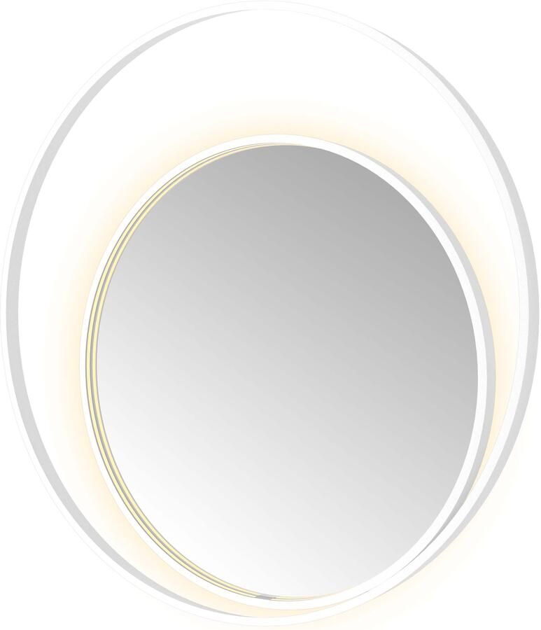 Hotbath &MORE Spiegel Round2 direct en indirect LED spiegelverwarming dimbaar met afstandsbediening Mat wit R2X100WH