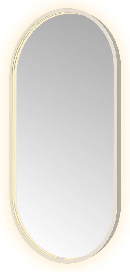 Hotbath Spiegel &MORE 100x50 cm LED-Verlichting Spiegelverwarming Ovaal RVS