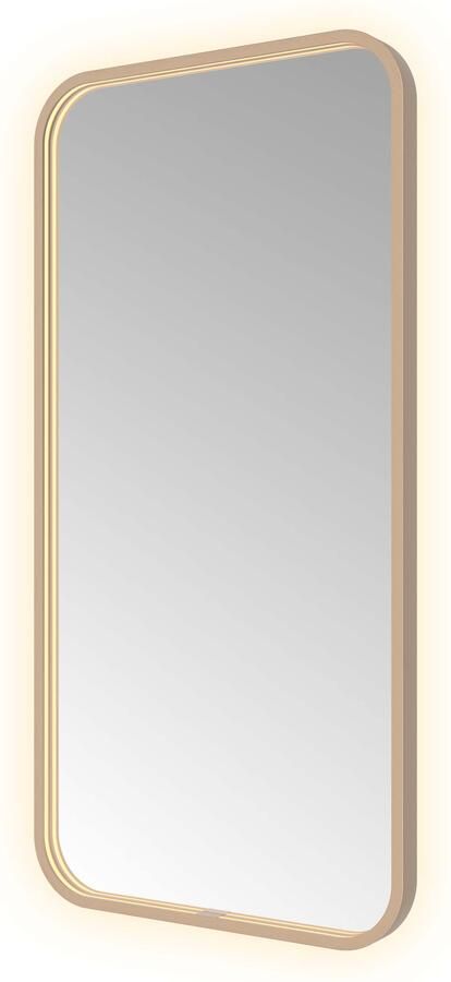 Hotbath &MORE Spiegel direct en indirect LED spiegelverwarming color changing dimbaar met afstandsbediening Geborsteld koper PVD SSQ510BCP