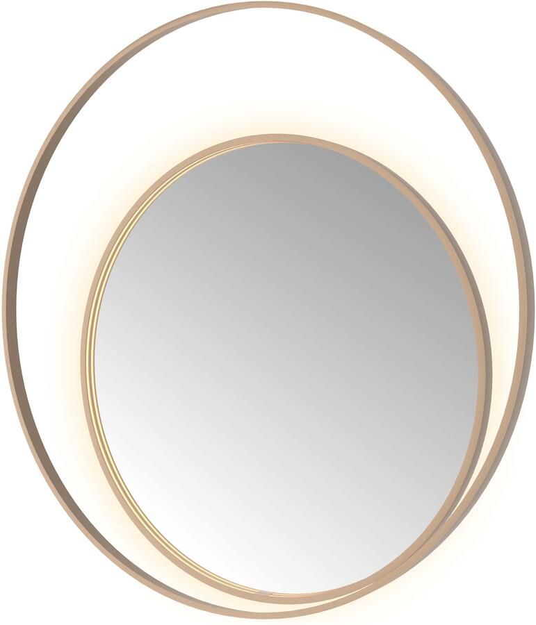 Hotbath Spiegel &MORE 120x120 cm LED-Verlichting Spiegelverwarming Rond Deco Geborsteld Koper PVD