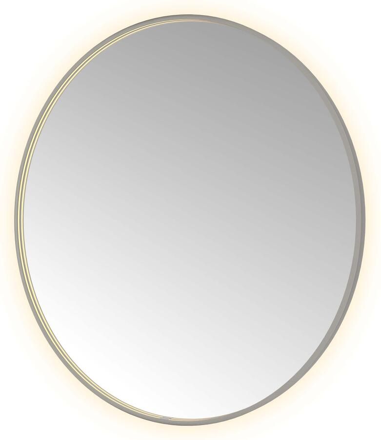 Hotbath Spiegel &MORE 120x120 cm LED-Verlichting Spiegelverwarming Rond Geborsteld Gunmetal