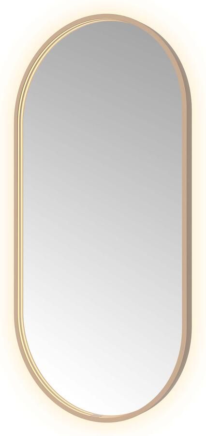 Hotbath Spiegel &MORE 120x60 cm LED-Verlichting Spiegelverwarming Ovaal Geborsteld Koper PVD