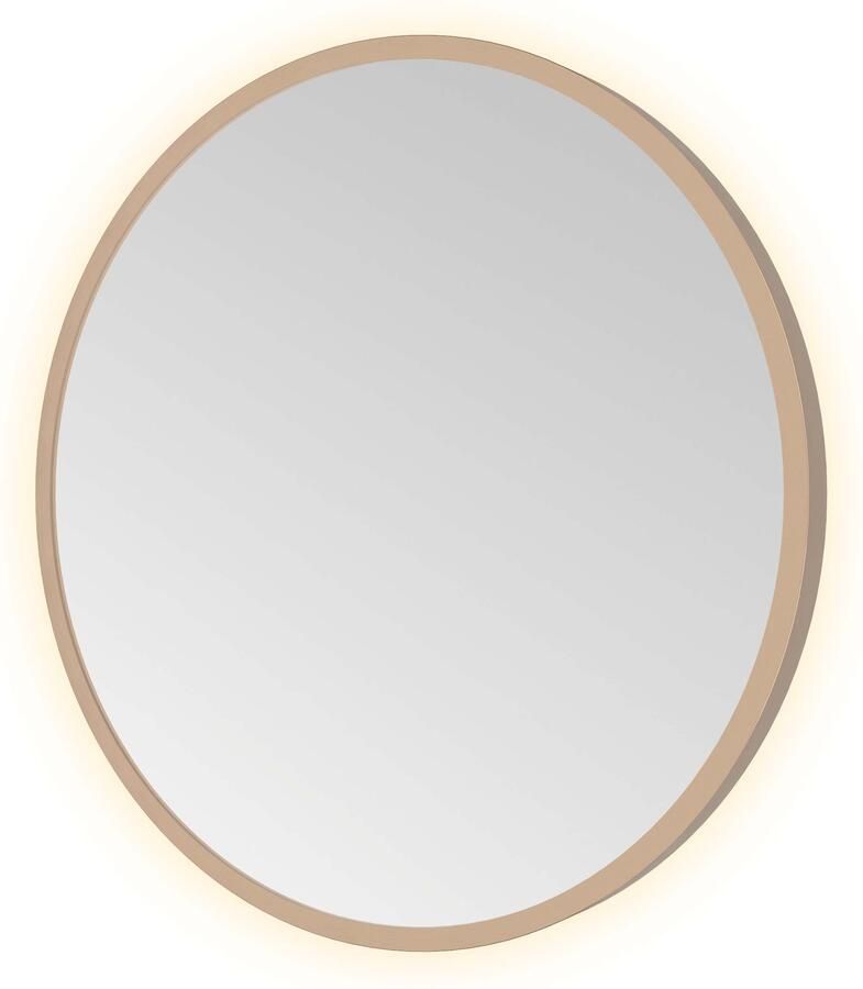 Hotbath Spiegel &MORE 40x40 cm LED-Verlichting Rond Geborsteld Koper PVD