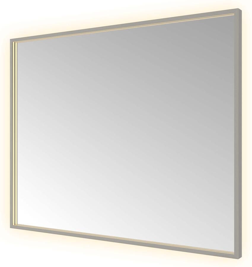 Hotbath Spiegel &MORE 80x100 cm LED-Verlichting Spiegelverwarming Rechthoek Geborsteld Gunmetal