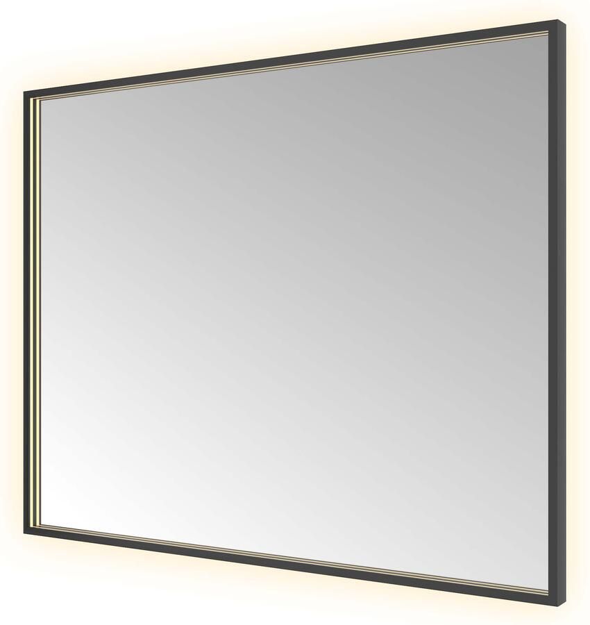 Hotbath &MORE Spiegel directe en indirecte LED color changing spiegelverwarming dimbaar met afstandsbediening Geborsteld koper PVD SQU180MBP