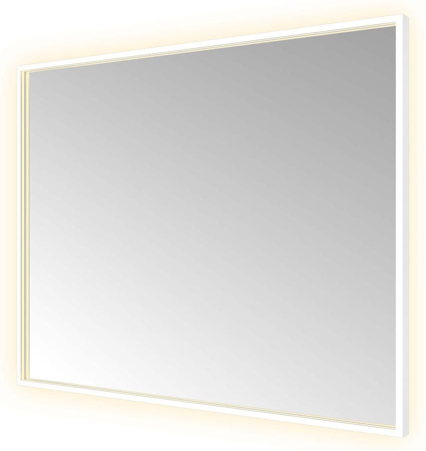 Hotbath Spiegel &MORE 80x100 cm LED-Verlichting Spiegelverwarming Rechthoek Mat Wit