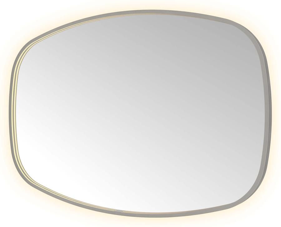 Hotbath Spiegel &MORE 80x120 cm LED-Verlichting Spiegelverwarming Deens Ovaal Geborsteld Gunmetal