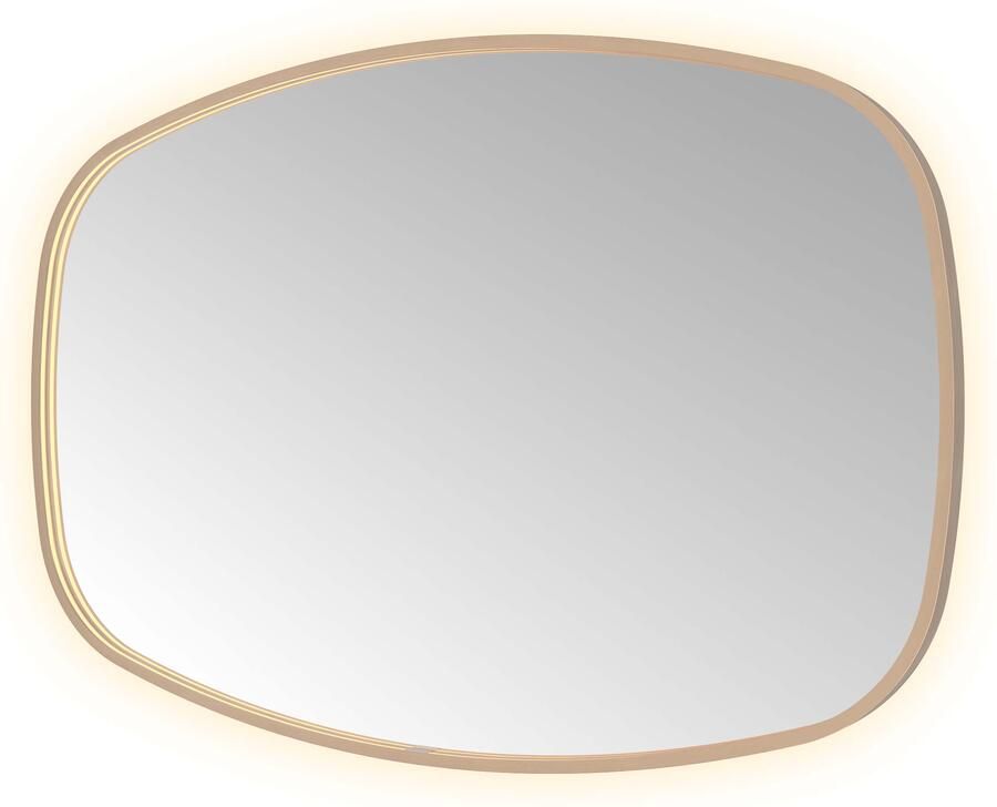 Hotbath Spiegel &MORE 80x120 cm LED-Verlichting Spiegelverwarming Deens Ovaal Geborsteld Koper PVD
