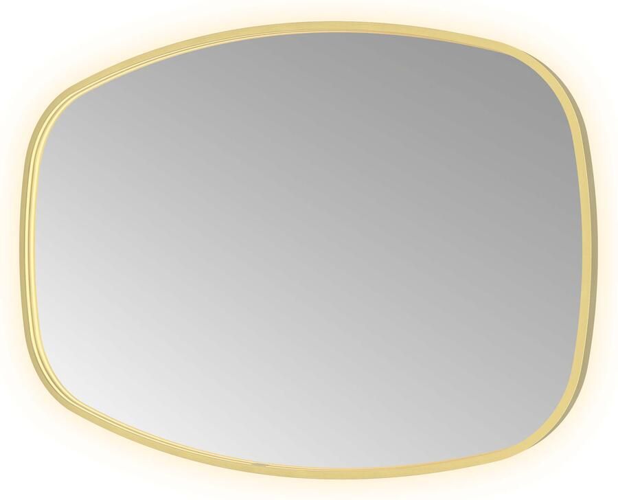 Hotbath Spiegel &MORE 80x120 cm LED-Verlichting Spiegelverwarming Deens Ovaal Geborsteld Messing PVD