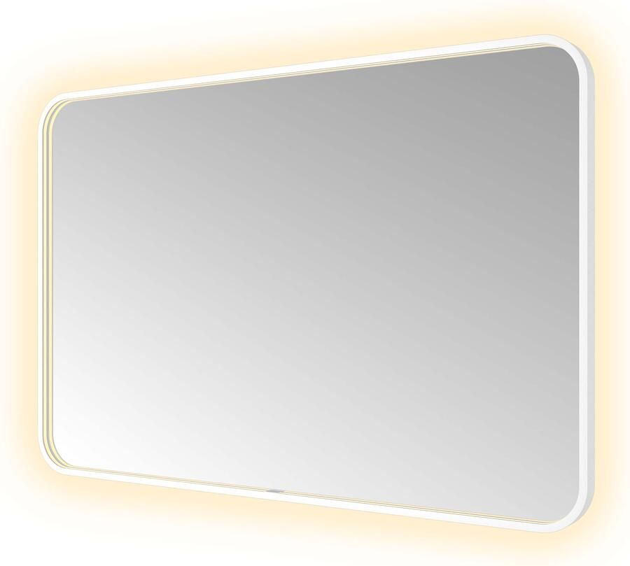 Hotbath &MORE Spiegel direct en indirect LED color changing spiegelverwarming met afstandsbediening Mat wit SSQ128WH