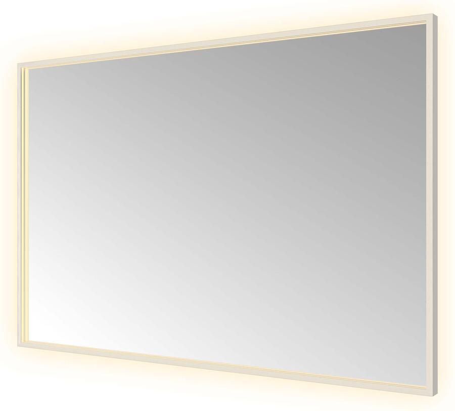 Hotbath &MORE Spiegel directe en indirecte LED color changing spiegelverwarming dimbaar met afstandsbediening Geborsteld messing PVD SQU128IX