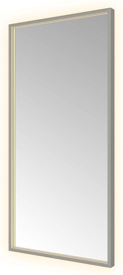 Hotbath Spiegel &MORE 80x50 cm LED-Verlichting Spiegelverwarming Rechthoek Geborsteld Gunmetal