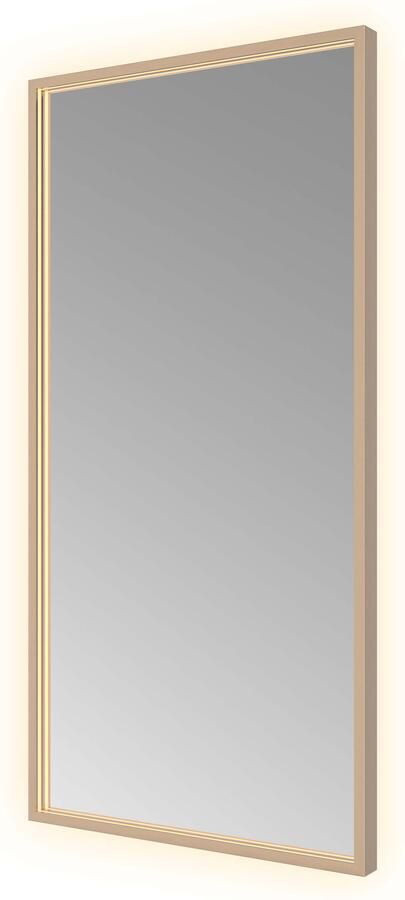 Hotbath &MORE Spiegel direct en indirect LED color changing spiegelverwarming met afstandsbediening Geborsteld koper PVD SQU510BCP