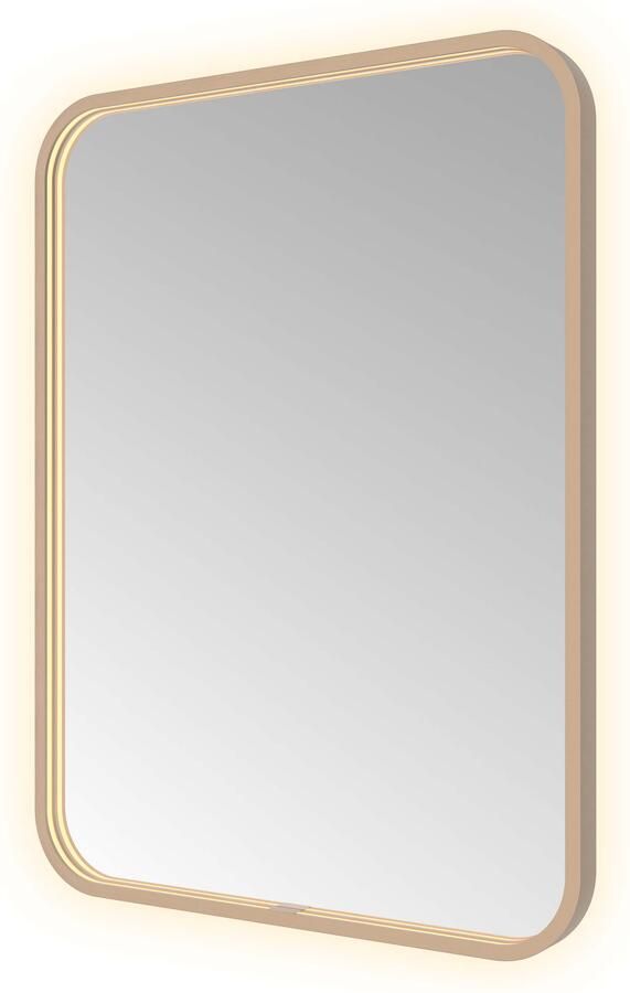 Hotbath &MORE Spiegel direct en indirect LED spiegelverwarming color changing dimbaar met afstandsbediening Geborsteld koper PVD SSQ680BCP