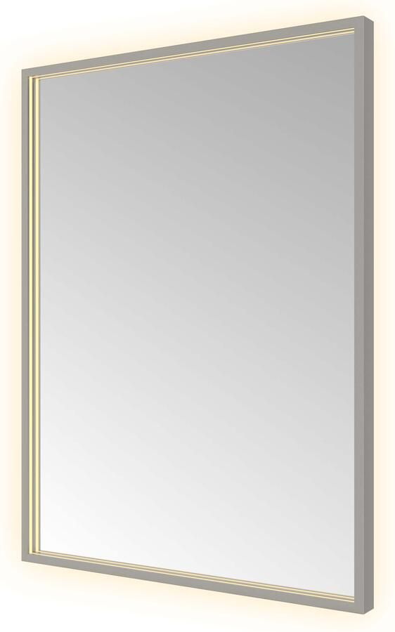 Hotbath Spiegel &MORE 80x60 cm LED-Verlichting Spiegelverwarming Rechthoek Geborsteld Gunmetal