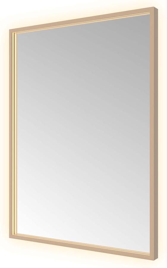 Hotbath &MORE Spiegel direct en indirect LED color changing spiegelverwarming met afstandsbediening Geborsteld koper PVD SQU680BCP