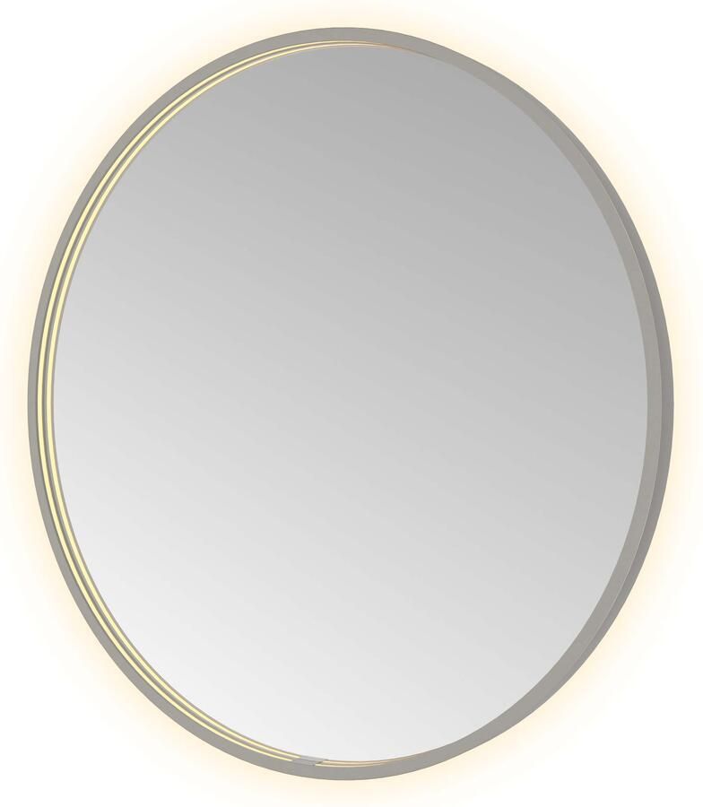 Hotbath Spiegel &MORE 80x80 cm LED-Verlichting Spiegelverwarming Rond Geborsteld Gunmetal